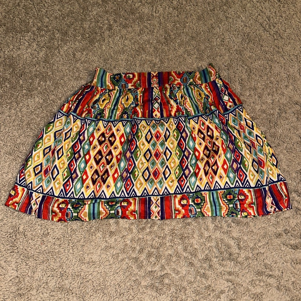 Angie Colorful Geometric Patterned Mini Skirt